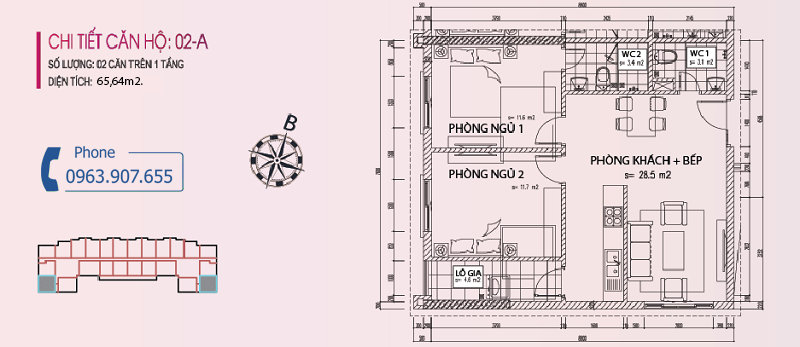 Bản thiết kế căn số 2-A